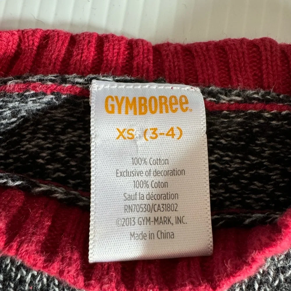 Gymboree Rock on, black, white, red & blue crew neck sweater. Boys size XS